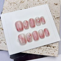 Cadeaux en dropshipping, patchs pour ongles HA, vente en gros, produit fini, manucure courte, autocollants pour ongles amovibles, faits à la main, portables