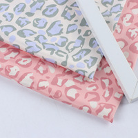 Tissu de satin américain imprimé léopard, 92g, tissu élastique mat pour vêtements de nuit