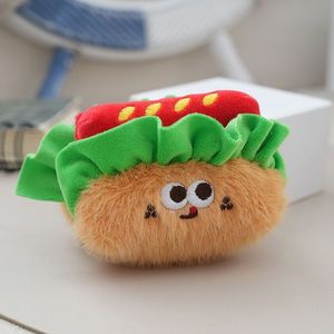Lindo y adorable colgante de poliéster con forma de comida: Hamburguesa, Sushi, Papas Fritas, Pan, Croissant. Llavero, muñeco de peluche, adorno para bolso y llavero. - Product Image 4