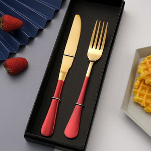 Stainless Steel <strong>Two</strong>-Piece Western Tableware Set, Knife and Fork <strong>Gift</strong> <strong>Box</strong> <strong>for</strong> Company Events and <strong>Dinners</strong> - Product Image 2