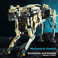 K96238 Ensemble de blocs de construction en plastique ABS de plus de 700 pièces, modèle animal guépard - Jouet éducatif pour les 7-14 ans, unisexe, idéal pour les fêtes