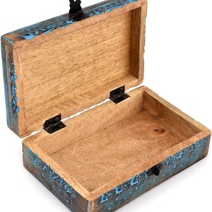 Wooden <b>Japanese</b> Style Rectangle Hollow <b>Jewelry</b> Storage <b>Box</b> - Product Image 4