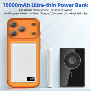 Batterie externe portable magnétique sans fil avec logo personnalisé, en aluminium fin, 10000 mAh, charge rapide PD 20W, mini batterie externe - Product Image 2