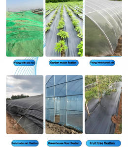 Piquets de sol en plastique de 12 pouces à pointes barbelées, parfaits pour sécuriser les bâches anti-mauvaises herbes, les films de paillage, les toiles d'ombrage et les tuyaux d'irrigation goutte à goutte - Product Image 2