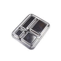 Boîte alimentaire pour enfants, étanche, sans BPA, grande capacité, 4 compartiments, lavable au lave-vaisselle, en acier inoxydable, écologique, de qualité alimentaire