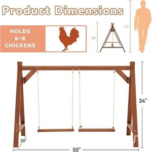 Columpio de madera para gallinas, soporte de madera maciza para jaulas de aves, hábitat de juego. - Product Image 5