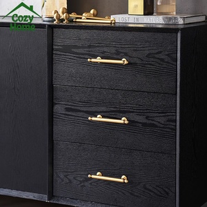 French American Style Kitchen Cabinets Pull Handle T bar Brushed <strong>Gold</strong> Cabinet Handles Soild Brass Long Cabinet Handle <strong>Knobs</strong> - Product Image 6