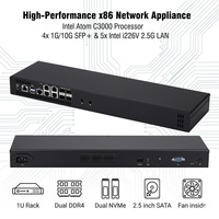 Dispositivo de Red Intel Atom C3000 10G SFP+, Mini PC Barebone con 5 Puertos 2.5G I226-V, Router Firewall para PfSense, OPNsense, ESXi