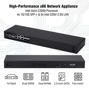 Dispositivo de Red <span class=keywords><strong>Intel</strong></span> <span class=keywords><strong>Atom</strong></span> C3000 10G SFP+, Mini PC Barebone con 5 Puertos 2.5G I226-V, Router Firewall para PfSense, OPNsense, ESXi - Product Image 6