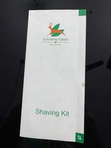 Kit de rasage dentaire vide, imprimé bicolore, thermoscellé au centre, en papier beurré brillant biodégradable et respirant, pour chambre d'hôtel - Product Image 2