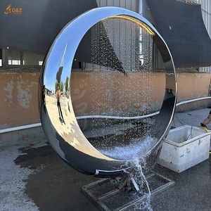 Custom Morden giardino esterno in metallo arte astratta decorare acqua <span class=keywords><strong>fontana</strong></span> cerchio anello in acciaio inox <span class=keywords><strong>fontana</strong></span> scultura - Product Image 1