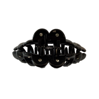 Wise Bridge 3777-R-SB 8.5Cm Noir ABS Pinces à cheveux mode en ABS noir, pince requin à fond pointu avec strass, accessoires pour cheveux pour femmes