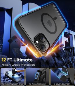 Cover per telefono sottile magnetica opaca per <span class=keywords><strong>iPhone</strong></span> <span class=keywords><strong>13</strong></span> <span class=keywords><strong>Pro</strong></span> 14 <span class=keywords><strong>Pro</strong></span> <span class=keywords><strong>Max</strong></span> 15 16 <span class=keywords><strong>Pro</strong></span> <span class=keywords><strong>protezione</strong></span> antiurto con schienale traslucido - Product Image 3