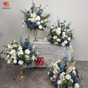 Suave boda azul flor Pilar soporte seda flor arco telón de fondo para impresionante boda fiesta Eventos Decoración - Product Image 4