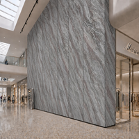 Panneau de pierre flexible gris ardoise texturé 3D ultra-mince et pliable pour revêtement mural MCM léger pour façade extérieure et intérieure de centre commercial