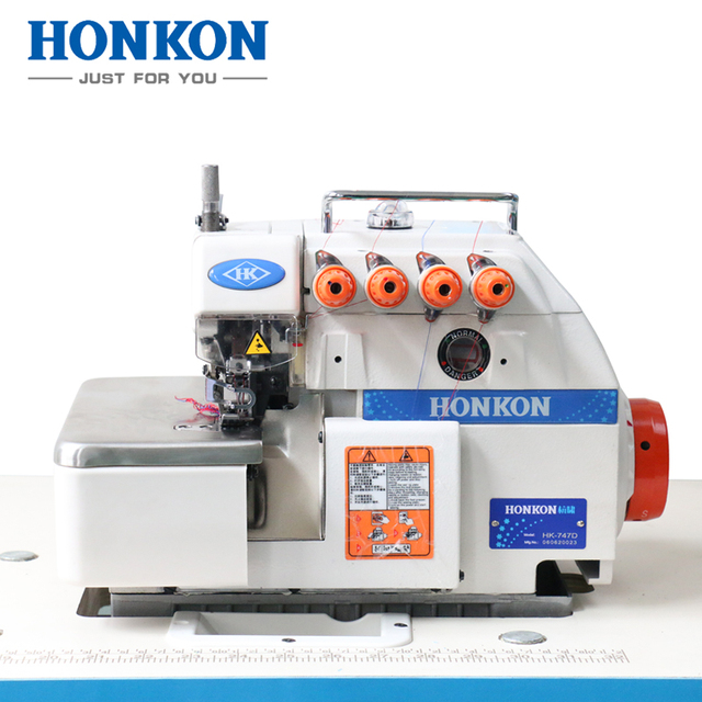 Direct Drive Super High Speed Industrial Overlock Sewing Machine Series with Two Needles Four Threads HK-747D