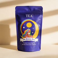 Sachet de thé refermable imprimé sur mesure avec encoche de déchirement et fermeture à glissière pour l'emballage de thé en vrac et de boissons froides