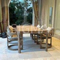 Ensemble table à manger et chaises d'extérieur en teck pour jardin et patio Ensemble de meubles en bois massif Ensembles de salle à manger