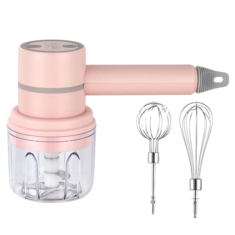 Электрический беспроводной измельчитель для чеснока 2 в 1, портативный автоматический измельчитель, венчик, быстрый Миксер для яиц и кремов, перемешивание яиц