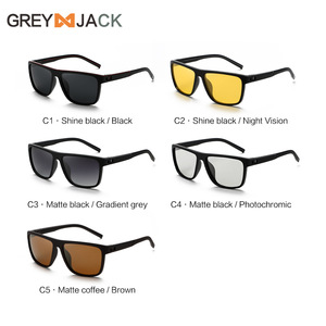 Lunettes de soleil Greyjack pour hommes, monture noire en PC, verres TAC, protection UV400, vision nocturne, anti-éblouissement, conduite, sport, pêche - Product Image 2