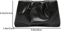 Pochette en cuir PU pour femme, petit sac à main zippé plissé