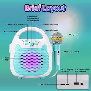Loa karaoke di động sạc lại được, tích hợp micro, hỗ trợ thẻ nhớ, cổng kết nối Micro USB, chất liệu ABS, đáp ứng tần số cao - Product Image 3