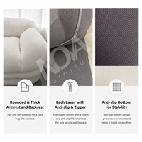 Modernes Komprimiertes Lazy-Stoffsofa, Weiches Minimalistisches Cremefarbenes Sofa, Platzsparende Möbel für Kleine Wohnungen