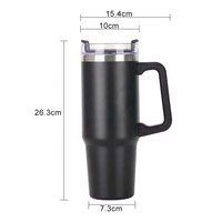 Vaso Térmico de Acero Inoxidable de Doble Pared con Aislamiento al Vacío de 40oz, para Viajes en Auto, Actividades al Aire Libre, con Asa y Pajita