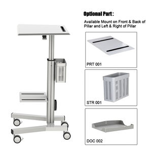 모바일 스탠드 노트북 데스크 카트 높이 조절 가능한 인체 공학적 워크스테이션 4 개의 하단 롤링 휠이있는 공압 가스 리프트 - Product Image 5