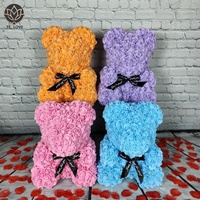 TC 25cm 40cm Ours en mousse PE personnalisé avec fleurs artificielles en forme de cœur, roses, décorations de mariage, cadeaux Saint-Valentin et Fête des Mères, ours en roses Teddy