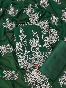 Conjunto de Salwar Kameez Tradicional de Georgette para Exportación Dhwaja (Parte Superior con Bordado FOUX JORJET Interior de 2.30m) Parte Inferior (Seda SANTON de 2.40m) - Product Image 3