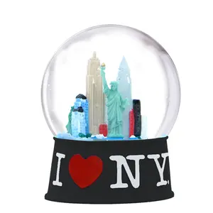 定制手工制作礼品玻璃雪球与纽约市手工树脂工艺品定制乡村纪念品礼品美国雪球