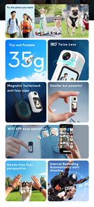 كاميرا جسم صغيرة S70 بوزن 35 جرام، مسجل POV محمول يمكن ارتداؤه، كاميرا أكشن للإستخدام بدون يدين مع حبل مغناطيسي ومستشعر CMOS واتصال IP - Product Image 5