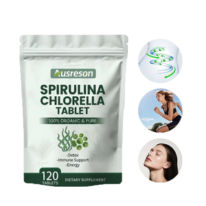 Ausreson <span class=keywords><strong>Comprimés</strong></span> Mixtes d'Algues Biologiques <span class=keywords><strong>Spiruline</strong></span> et Chlorelle <span class=keywords><strong>500</strong></span> 3000mg <span class=keywords><strong>Comprimés</strong></span> Originaux de <span class=keywords><strong>Spiruline</strong></span> et Chlorelle pour la Santé Digestive - Product Image 1