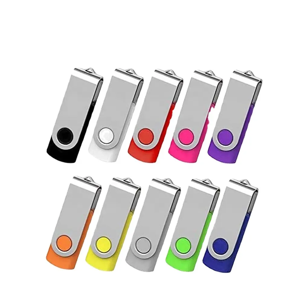 Pen drive USB de metal com pivô, unidade de memória ultrafina de 32 gb, unidade de flash USB 3.0 64 gb