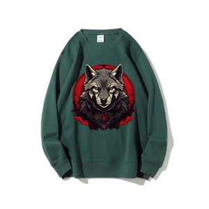 Camicia Red Moon Wolf Tech Style Dark Style Cool Print High GSM Vintage Trendy economica - Product Image 6