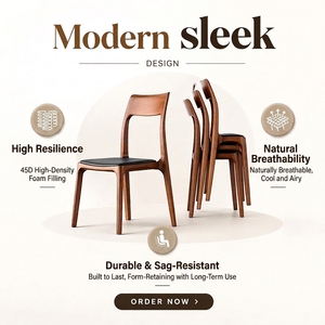 Sedia da Pranzo in Legno di Frassino Massiccio, Design Nordico <span class=keywords><strong>Moderno</strong></span> e Semplice, Senza Braccioli, <span class=keywords><strong>per</strong></span> Sale da Pranzo/Soggiorni, Appartamenti Piccoli, Sedia Leggera - Product Image 1