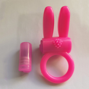 Anello Vibrante per Ritardo dell'Eiaculazione a Forma di Coniglio, Silicone+ABS Rosa, Co-Shock, Anelli per Clitoride e Pene, Giocattoli per Adulti per Coppie - Product Image 3