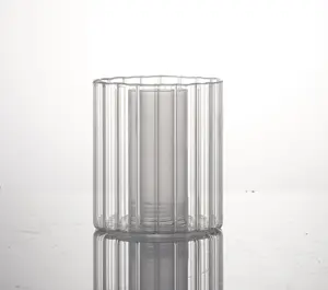 Custom Hot Sale Striped Glass Tube Light Cover Cylinder Wall Light Glass Pendant Ceiling Light Glass Lamp Shade