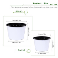 Pot Bunga Plastik PP Modern untuk Dalam Ruangan, Tahan Lama, Sistem Penyiraman Otomatis, Wadah Herbal Kecil, Penanam Tanaman Sukulen