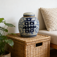 Mini pot double bonheur, petit pot avec décoration d'intérieur d'aspect antique