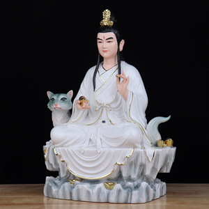 Décoration d'intérieur sculptée en porcelaine, représentant Maitre Hu, Dame Hu, Tianba Hu, Cuihua Hu, Petit Maréchal et Généralesse - Product Image 3