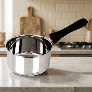 Classic Style Eco-Friendly Non-Coated Stainless Steel Sauce <b>Pan</b> Diameter <20cm Mayur Exports Restaurants Hotels Gas <b>Induction</b> - Product Image 2
