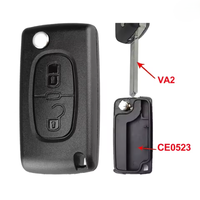 Coque de clé de voiture intelligente à 2 boutons de haute qualité, remplacement de la coque de clé de véhicule pour clé de voiture PEUGEOT