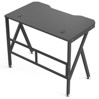 Bureau d'ordinateur multifonctionnel extensible en bois noir en forme de K Wquantum, durable, avec porte-gobelet et crochet pour casque, pour le bureau et les jeux