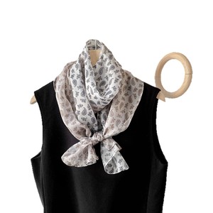 Wholesale Trendy Elegant Silk Scarf Long Paisley Print French Vintage Summer <b>Sunscreen</b> Shawl Wrap For Women - Product Image 3