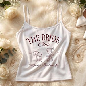 Custom Bachelorette Party Spaghetti Strap Tank <b>Top</b> Personalized <b>Bride</b> Squad Cami Women's Bridal Shower Wedding Gift - Product Image 6