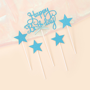 Decorazione per torta in carta glitterata da 210 g/m² con scritta '<span class=keywords><strong>Buon</strong></span> <span class=keywords><strong>Compleanno</strong></span>' in confezione OPP, OEM o ODM. - Product Image 4