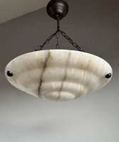 Lustres ronds de plafond de luxe de salon de villa d'albâtre de pierre de marbre naturel et lampes suspendues pour les lampes suspendues modernes