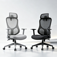 Chaise d'ordinateur de bureau confortable pour personnel sédentaire, chaise pivotante à hauteur réglable, chaise en tissu maille respirante